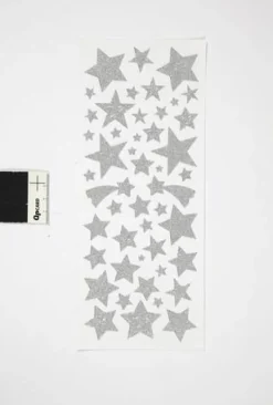 Glitterstickers silver stjärnor 110/fp