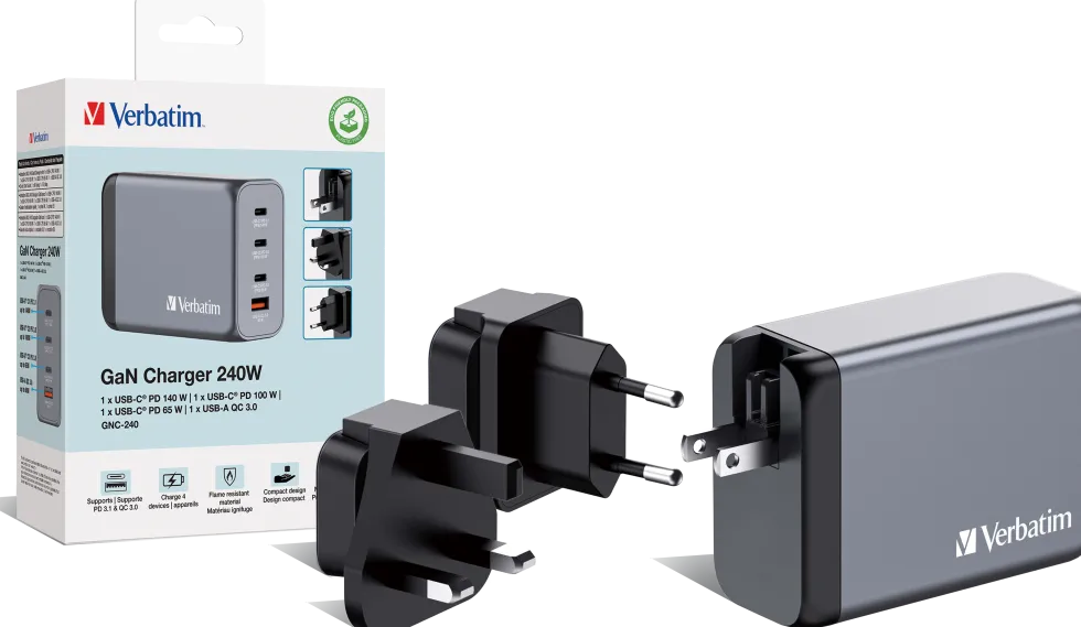 GNC-240 GaN Charger 4 Port 240W USB-A/USB-C