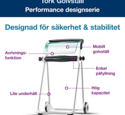 Golvställ Industritork TORK W1, vit/turkos