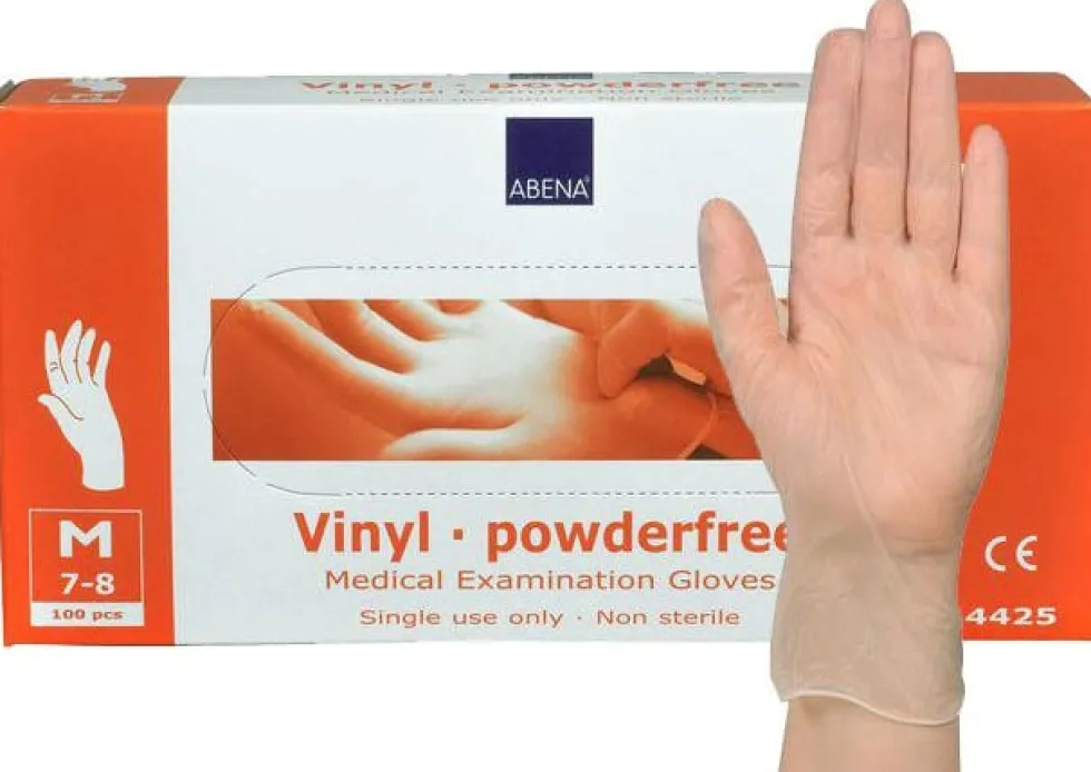 Handske ABENA Vinyl Puderfri M, ftalat- & latexfri, 100/FP