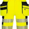 Hantverksshorts DX446 gul varsel kl2 c58