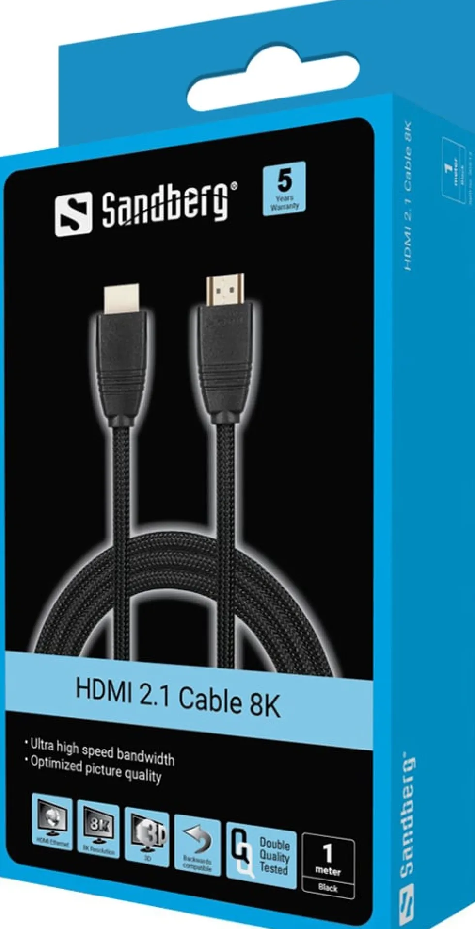 HDMI 2.1 Cable 8K, Black (1m)
