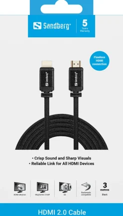 HDMI 2.0 19M-19M Cable, Black (3m)