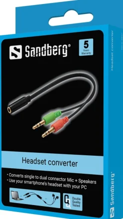 Headset Converter Mobile to PC, Black