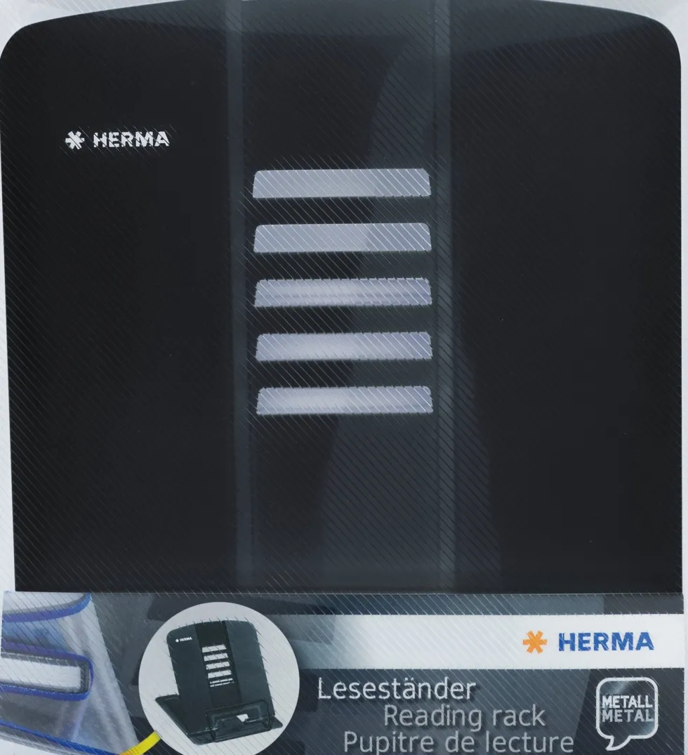 Herma bokstöd i metall svart
