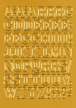 Herma etikett bokstäver A-Z 12mm guld