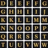 Herma etikett bokstäver A-Z 13x13 guld/svart