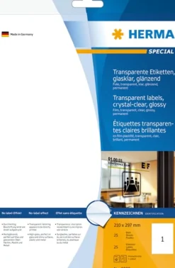 Herma etikett film 210X297 transp glossy (25)