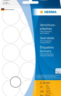 Herma etikett manuell förslutning KP ø32 transparent (240)