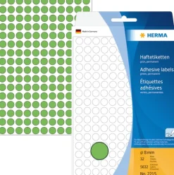 Herma etikett manuelll KP ø8 grön (5632)