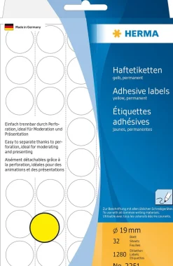 Herma etikett manuelll KP ø19 gul (1280)