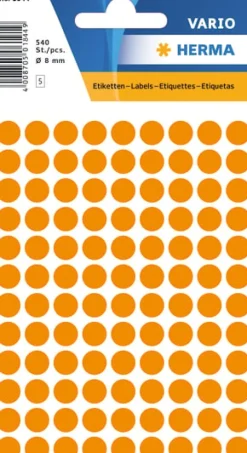 Herma etikett manuelll ø8 neon orange (540)