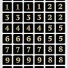 Herma etikett siffror 0-9 13x13 guld/svart
