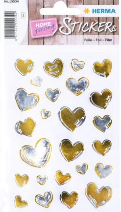Herma stickers Creative hearts gold silver (1)