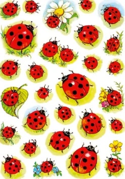 Herma stickers Decor nyckelpiga/blommor (3)
