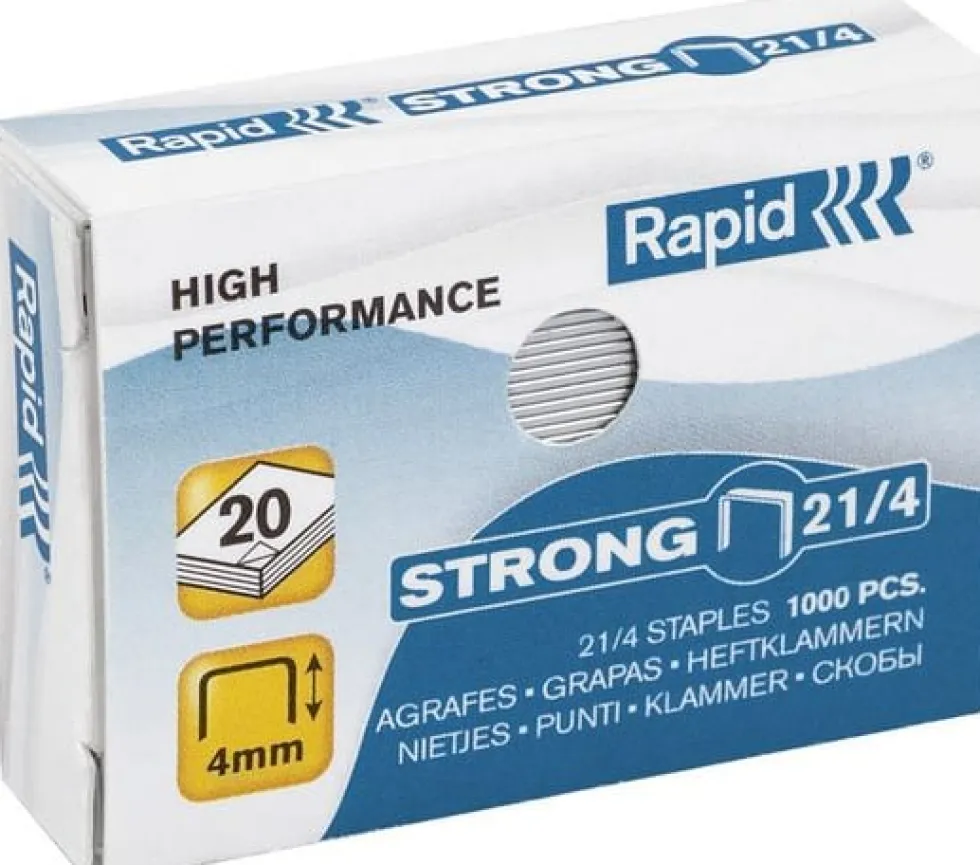 Häftklammer Rapid 21/4 Strong, 20ark, 1000/ask, 10fp