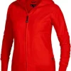 Hoodie zip TEXSTAR WC03 dam röd S