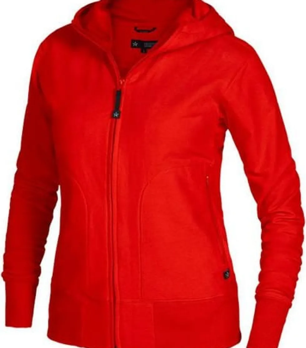 Hoodie zip TEXSTAR WC03 dam röd S