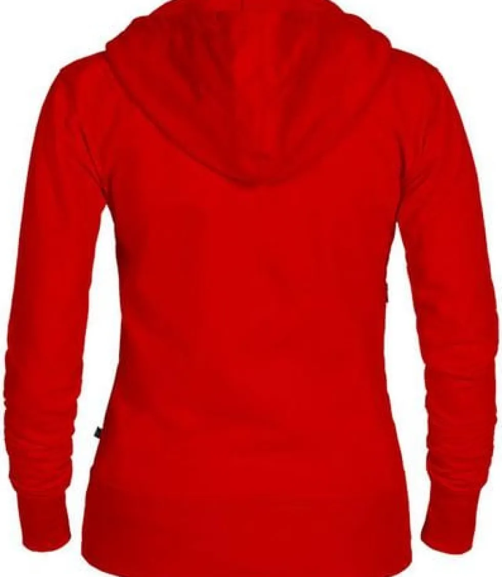 Hoodie zip TEXSTAR WC03 dam röd S