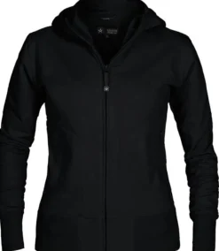 Hoodie zip TEXSTAR WC03 dam svart 2XL