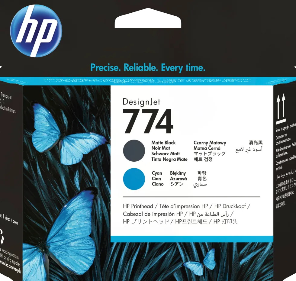 HP 774 Matte Black/Cyan Printhead