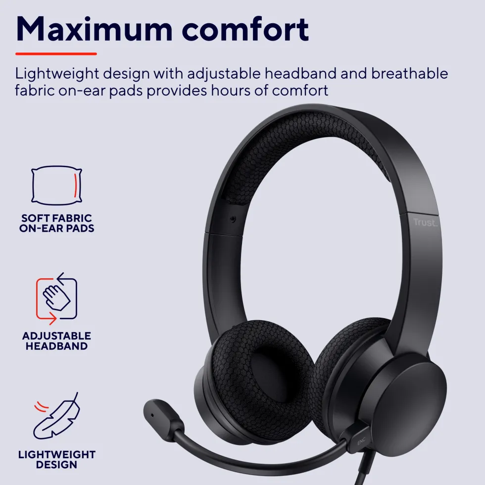 HS-260 USB/USB-C ENC PC headset ECO (B2B)