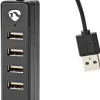 Hub NEDIS USB 4-port svart
