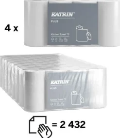 Hushållspapper KATRIN Plus 75 Vit, 2-lager, 21m, 32rl/fp