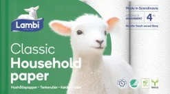 Hushållspapper LAMBI Classic vit 20/fp