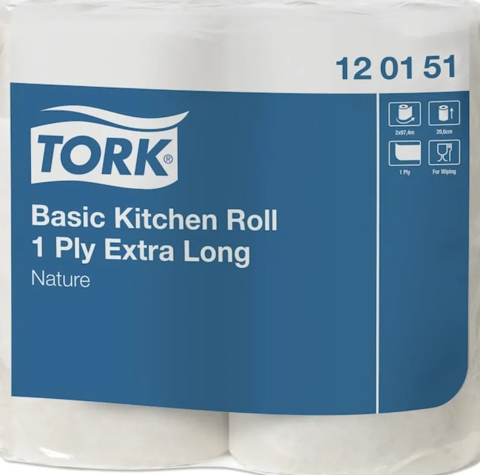 Hushållspapper TORK Basic Extra lång, 97,5m, 2/FP