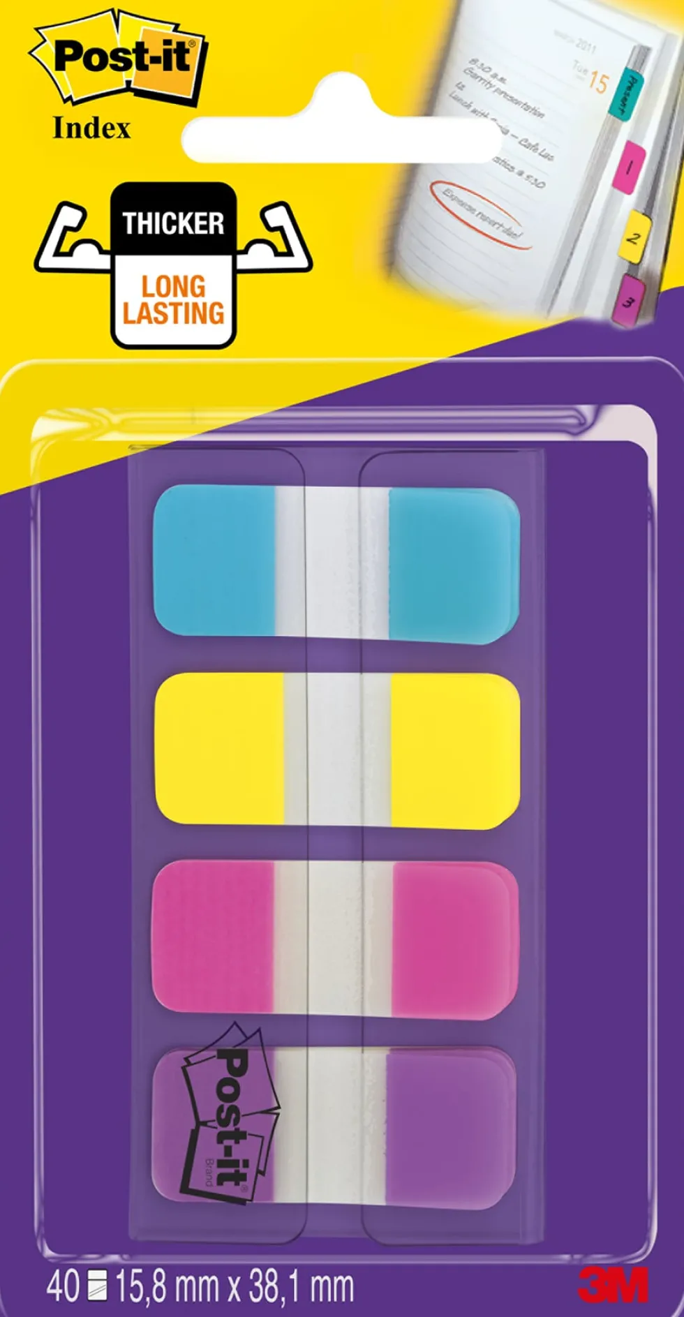 Index POST-IT stark 15,8x38,1 4f 40/fp