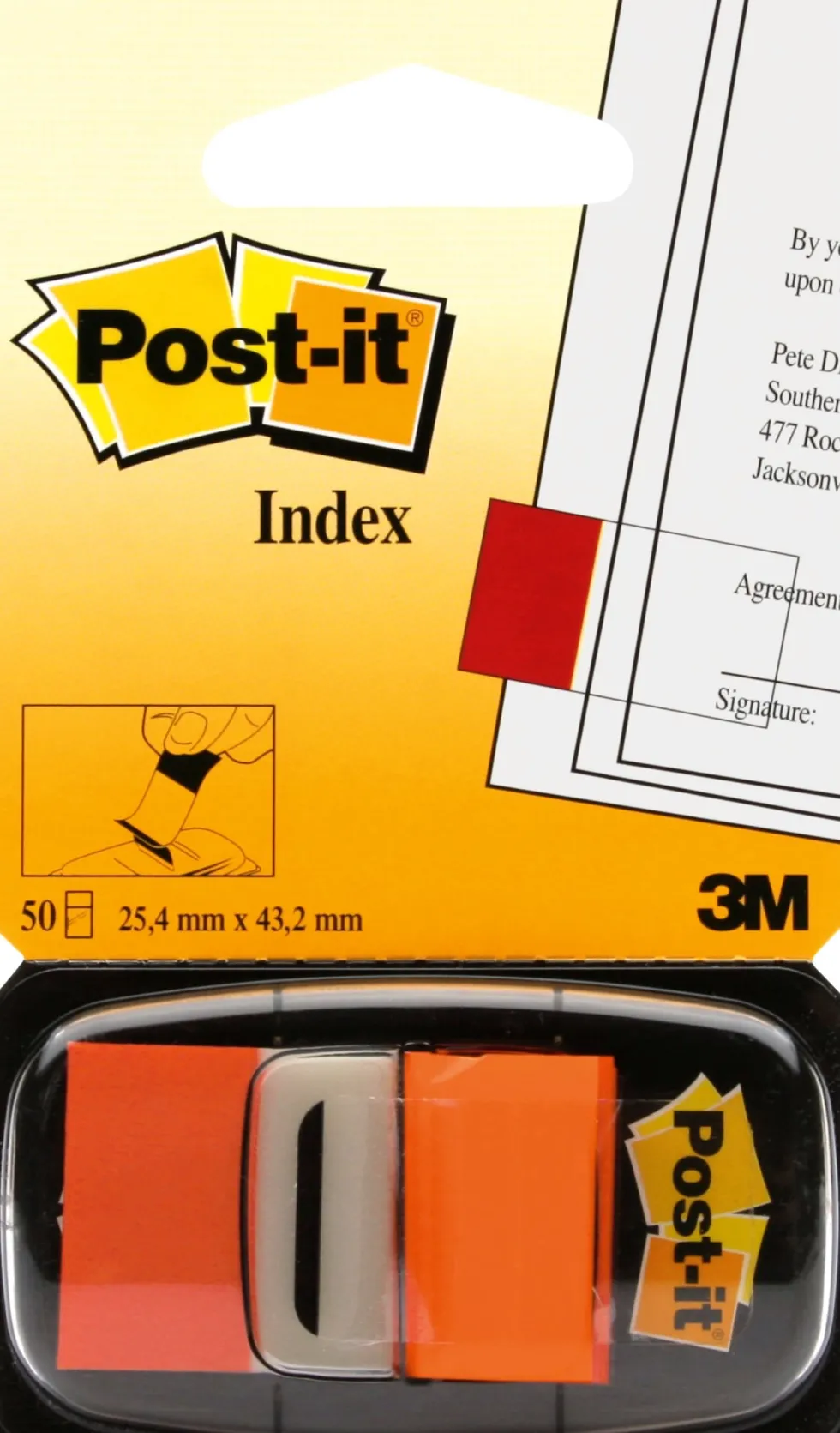 Index POST-IT 25,4x43,2mm orange 50/fp