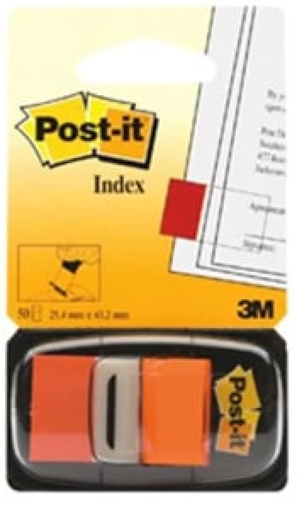 Index POST-IT 25,4x43,2mm orange 50/fp