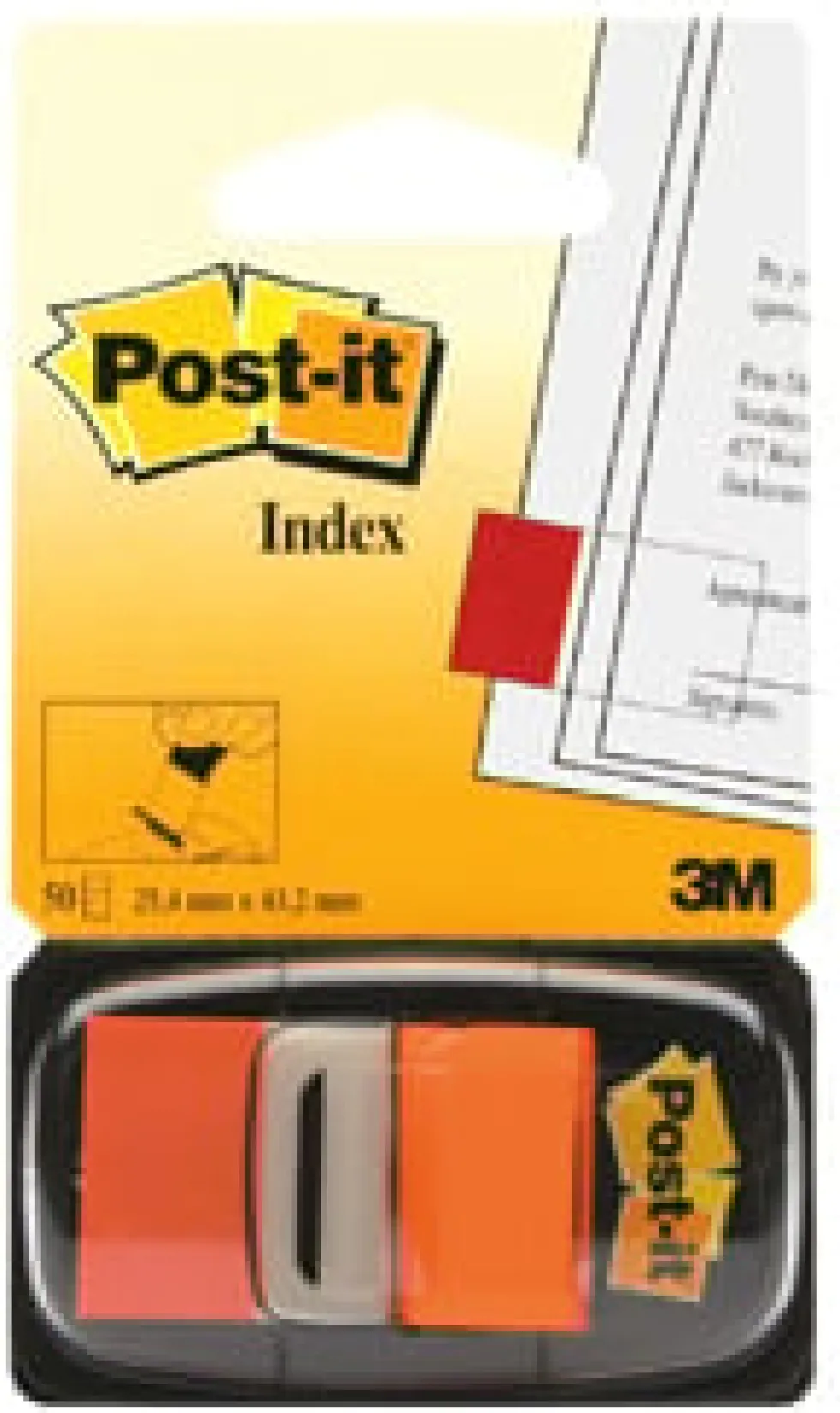 Index POST-IT 25,4x43,2mm orange 50/fp