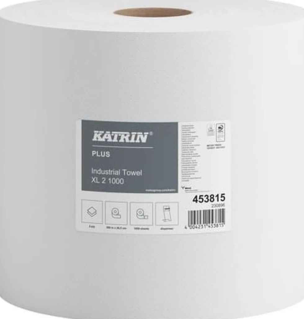 Industritorkrulle KATRIN Plus XL2 Vit, 2-lag, 380m, 2rl