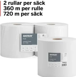Industritorkrulle KATRIN Plus XL2 Vit, 2-lag, 380m, 2rl