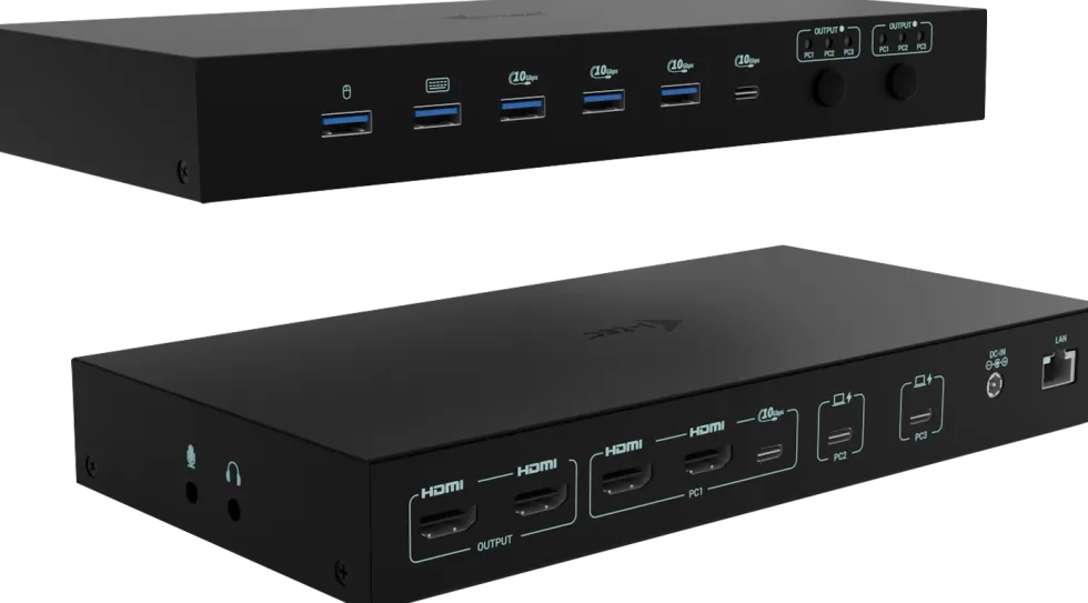 I-TEC USB-C KVM Docking station for 3 Hosts, Dual Display, P