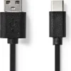 Kabel NEDIS USB-A-USB-C 2m svart