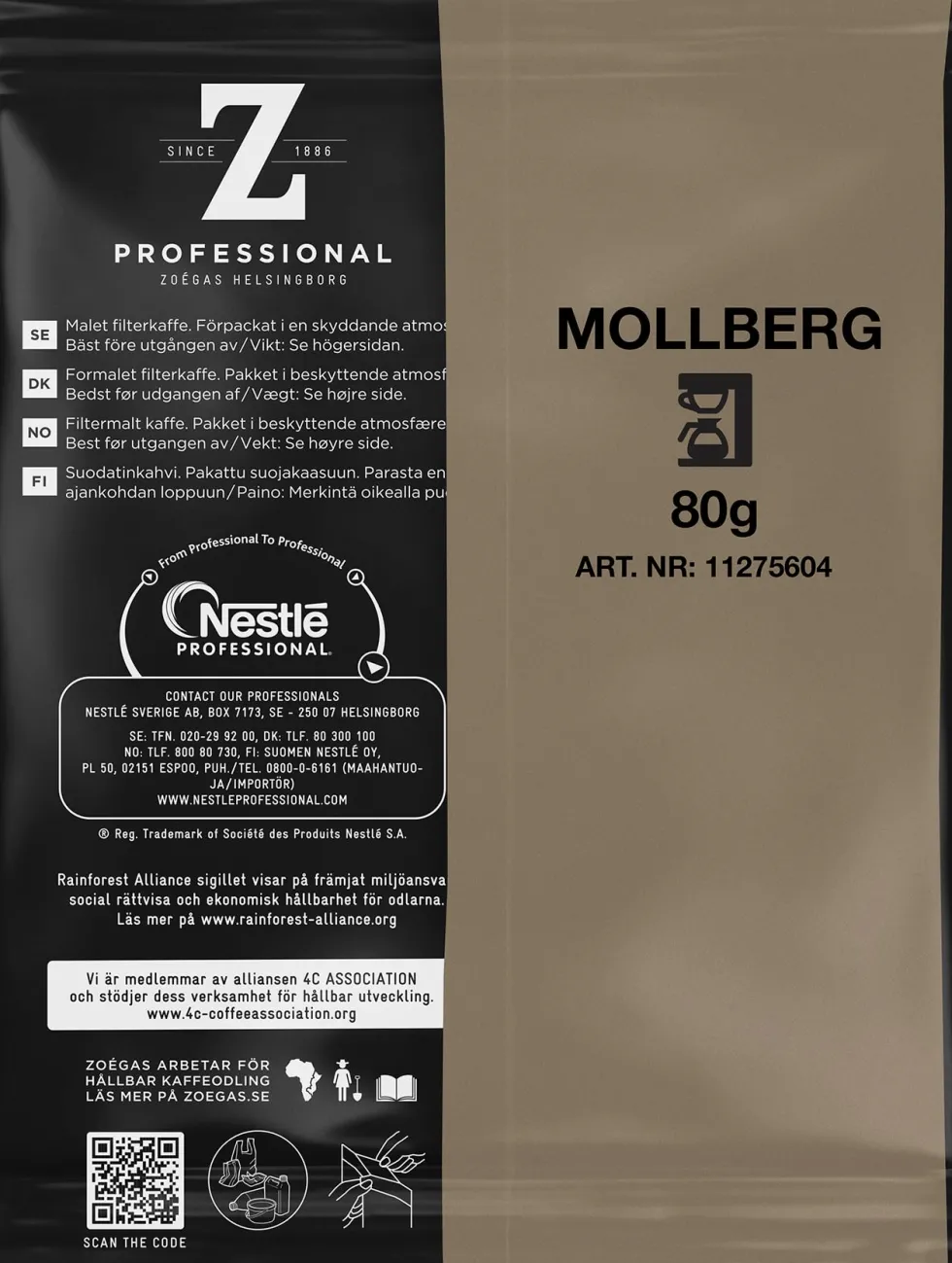 Kaffe Automatmalet ZOÉGAS Mollbergs blandning, 60x80g