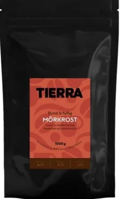 Kaffe TIERRA Mörkrost Hela Bönor 1kg