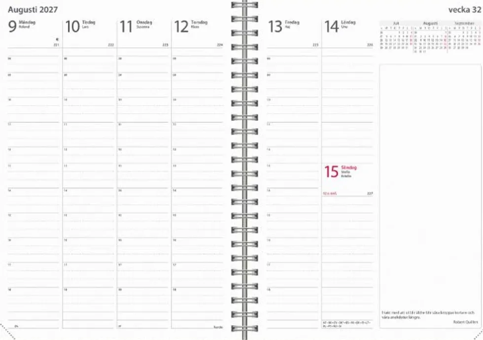 Kalender Business A5 Twist 2027 grå