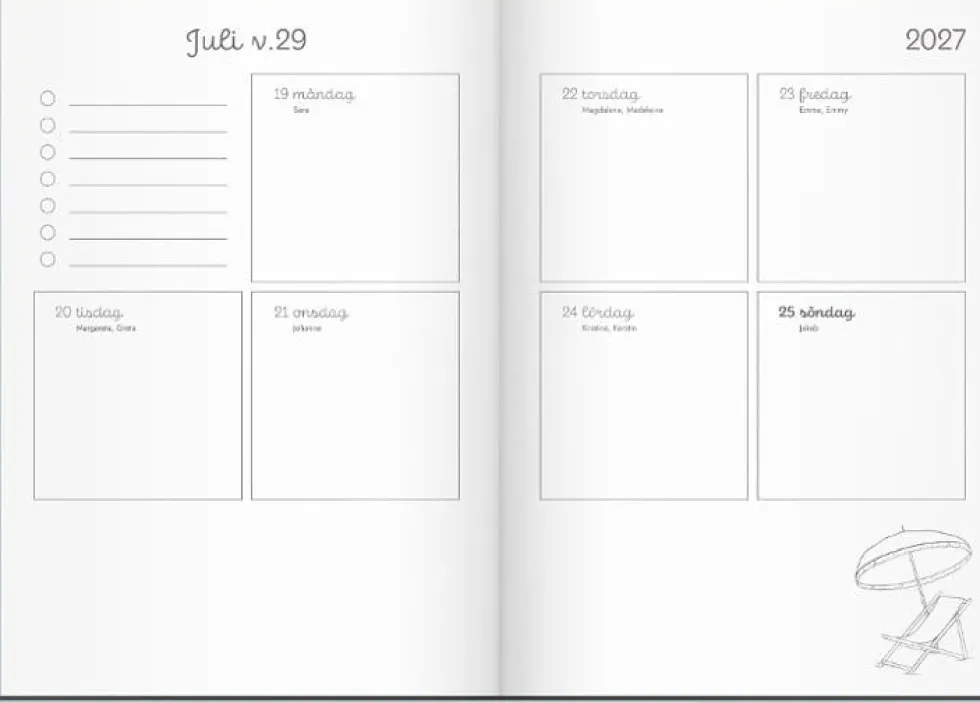 Kalender Doodle 2027 inbunden