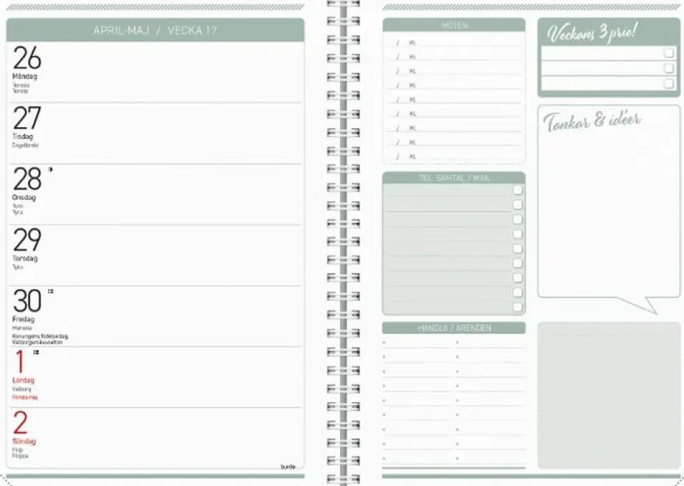 Kalender Få det gjort 2027 grön