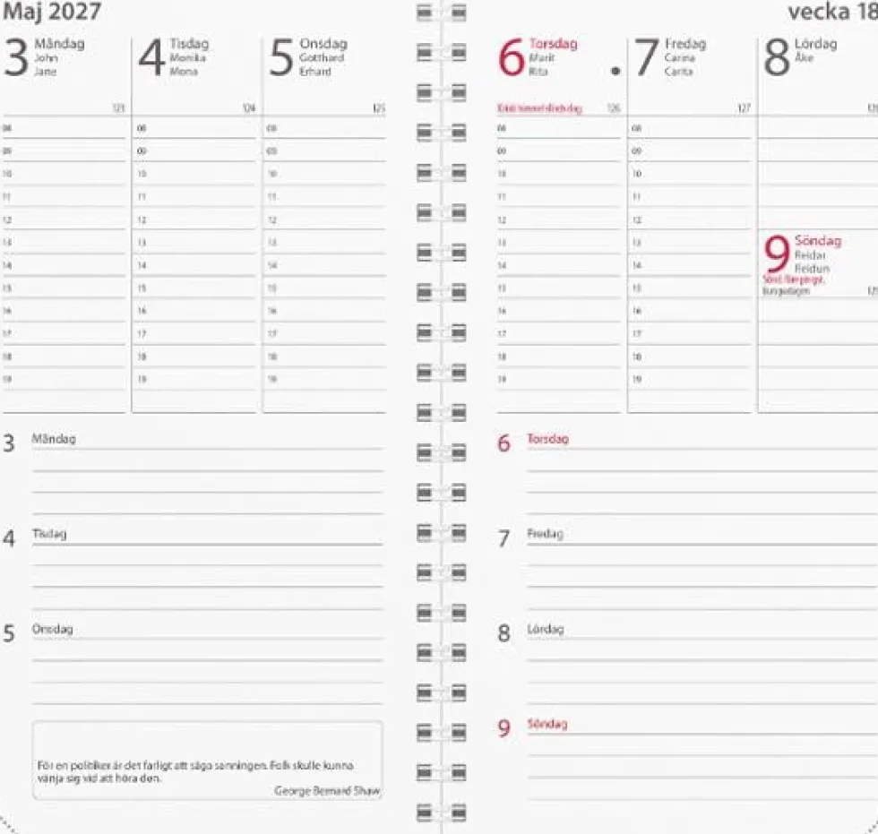 Kalender Minister refill 2027