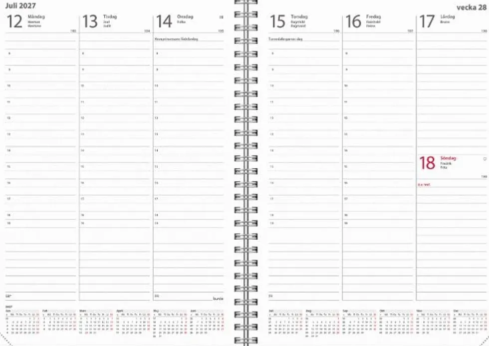 Kalender Weekly A5 refill 2027