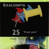 Kartnål EXACOMPTA 10mm sort.färger 25/fp