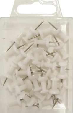 Kartnål Push pin vit (30)