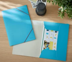 3-klaffmapp Leitz Cosy A4 kartong Blå