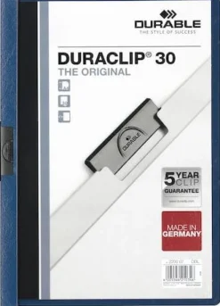 Klämmapp DURABLE Duraclip A4 Blå, 30 blad