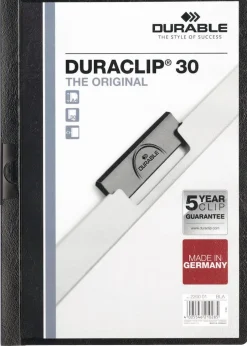 Klämmapp DURABLE Duraclip A4 Svart, 30 blad